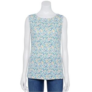 Women's Croft & Barrow Scallop-Trim Tank - Size Large